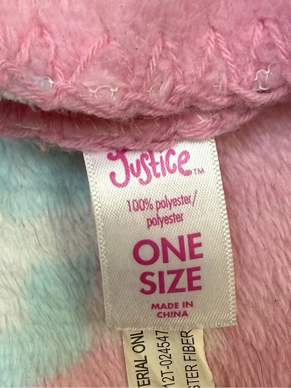 Justice Multicolor Pastel Unicorn Plush Blanket in a Bag